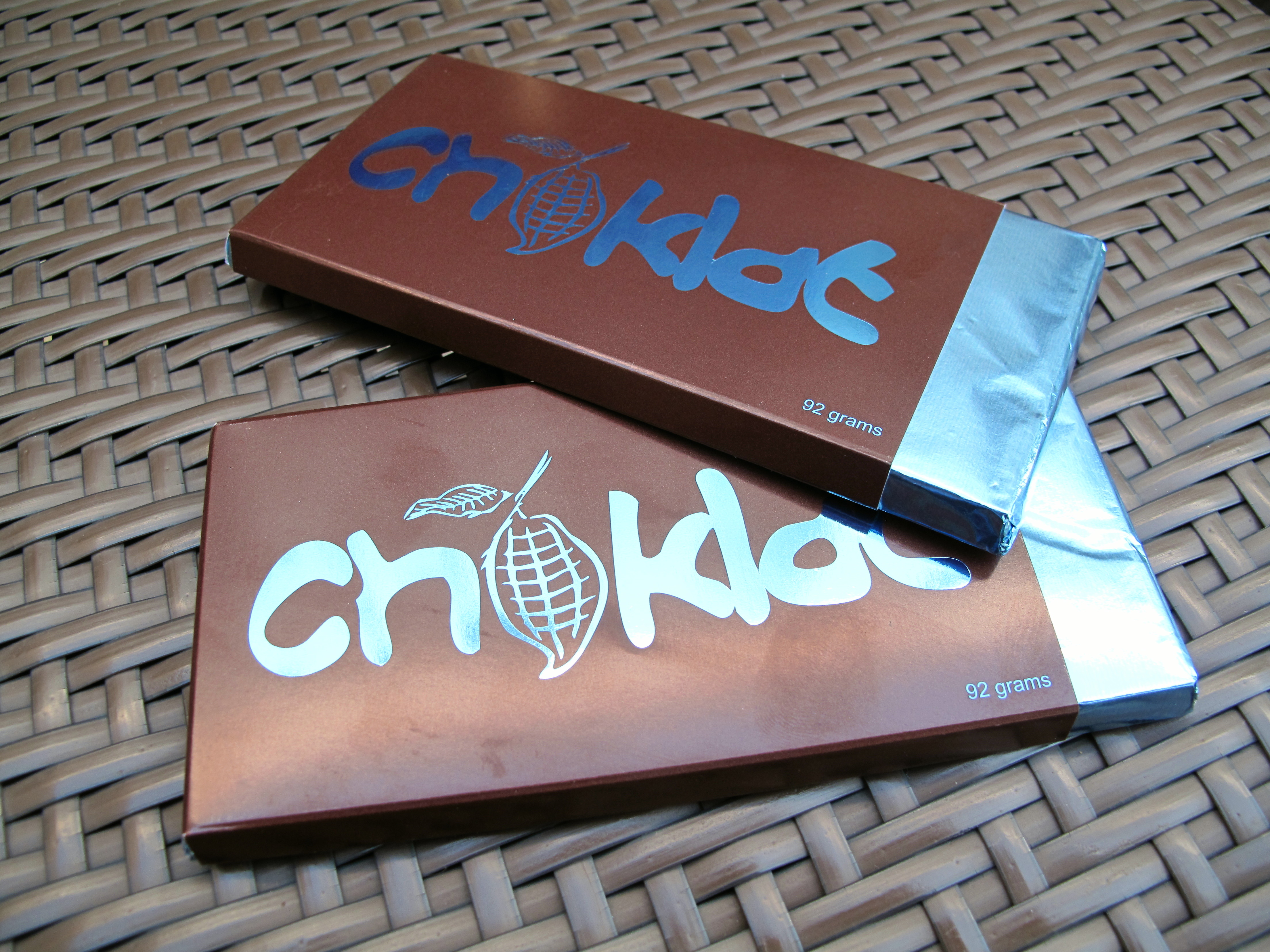 two pieces of Choklat bars