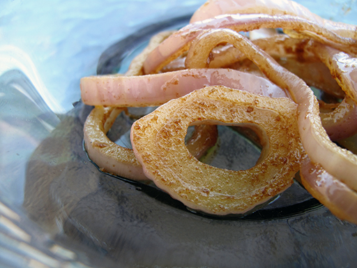 close up of Homemade Cajun Onions