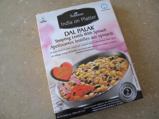 a box of Dal Palak - lentils with spinach