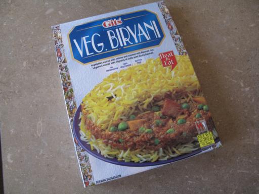 a box of veg. biryani
