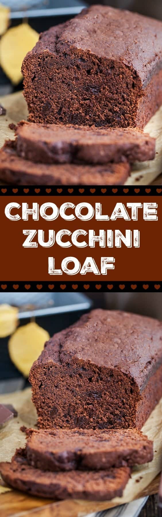 Basic Chocolate Zucchini Bread . Simple, easy and it makes two loaves! #chocolate #zucchini #baking