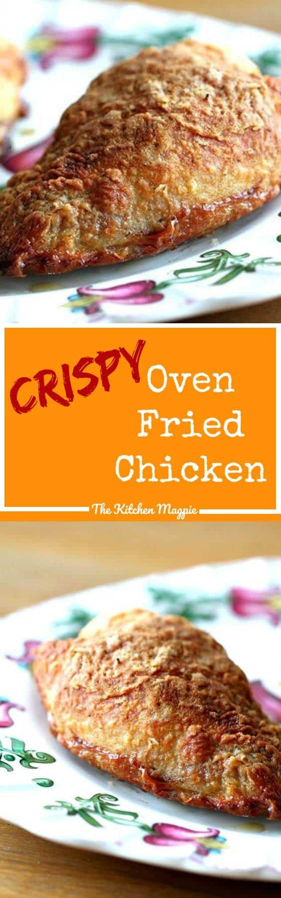 The Kitchen Magpie’s Crispy Oven Fried Chicken - find out the secret to the most amazing oven fried chicken you will ever eat! Just look at that crispy skin! No crazy batter, either! 