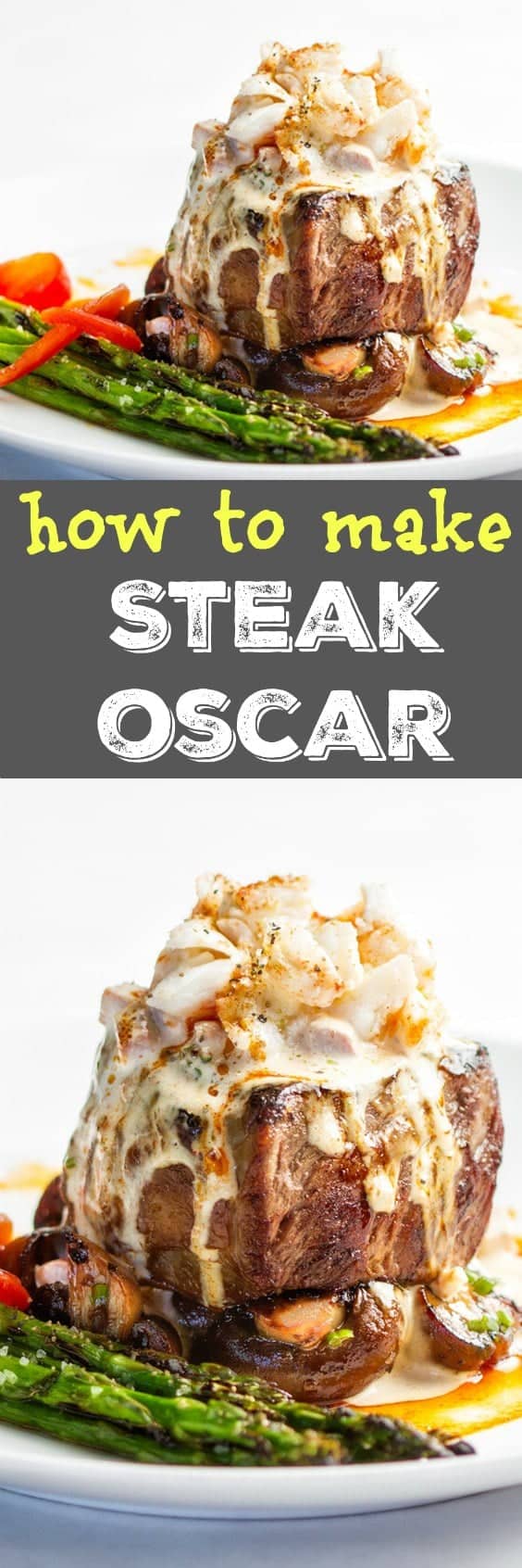 Steak Oscar Recipe -Crab and tenderloin steaks with hollandaise, low carb and fabulous! #steak #keto #lowcarb