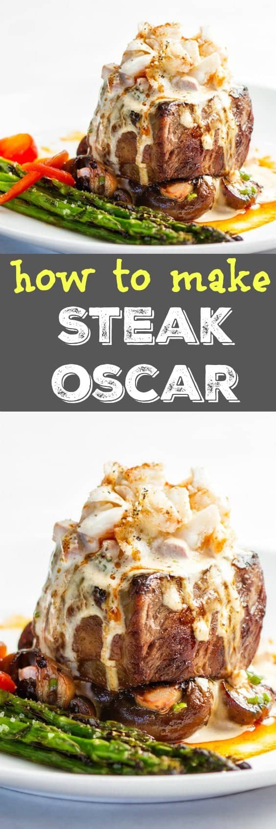 Steak Oscar Recipe -Crab and tenderloin steaks with hollandaise, low carb and fabulous! #steak #keto #lowcarb