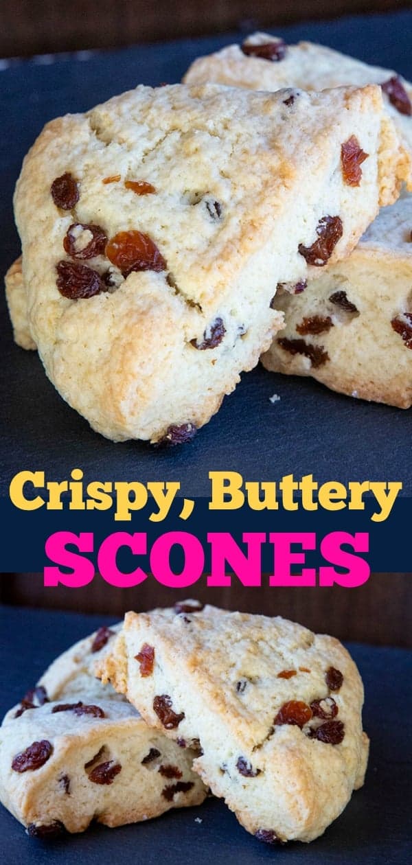  Scone Recipe: The Best Scones Ever! Crispy, perfect scones! #scones #recipe #dessert #baking #blueberry #raisin #tea #teatime #British 
