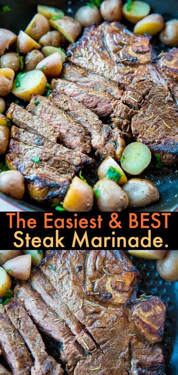  Fix this SUPER EASY and delicious steak marinade is for busy parents! Fix it and forget it until you are ready to BBQ! #recipe #bbq #steak #marinade #beef #barbecue #sauce #grilling