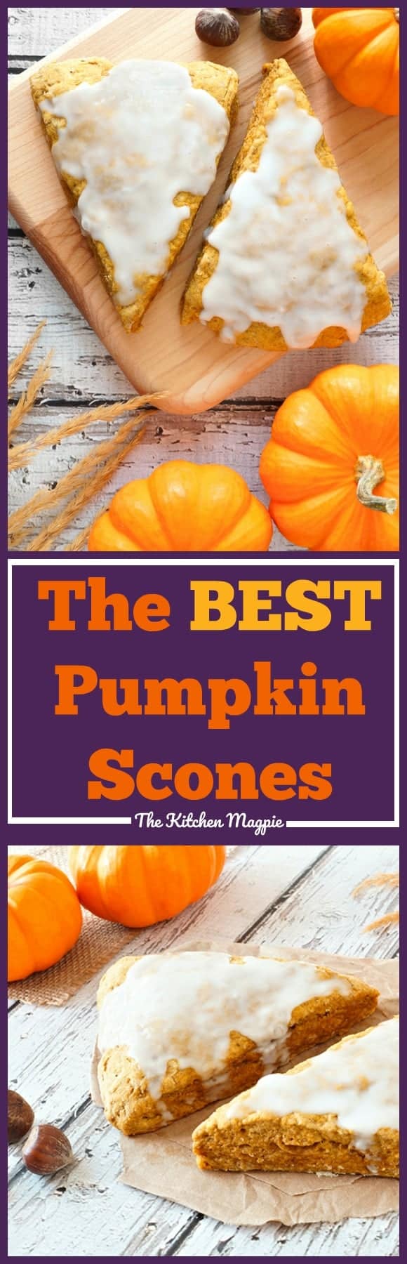  Pumpkin Scones ( Starbucks Copycat!). If you love Starbucks pumpkin scones,you will love these! #Starbucks #scones #baking #recipe #pumpkin Recipe from @kitchenmagpie