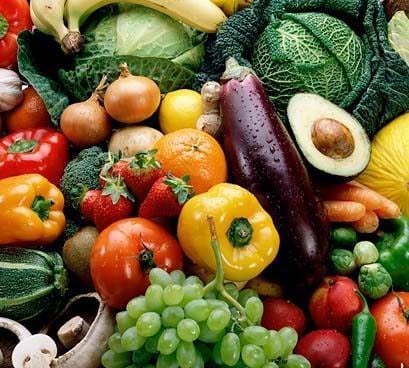 fresh garden fruits and vegetables