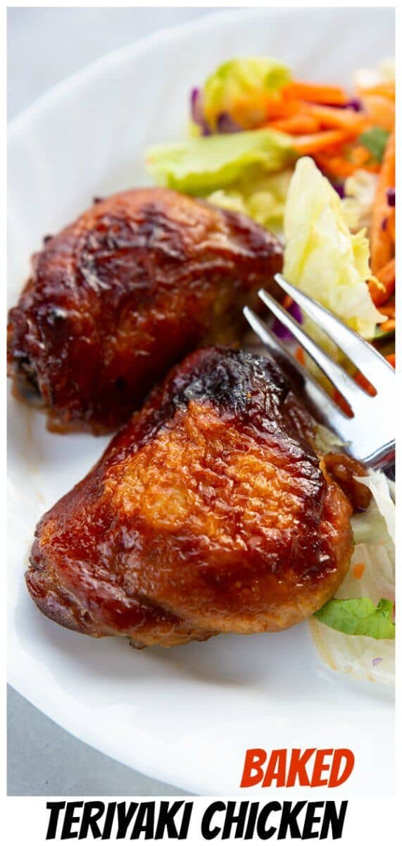 Crispy skinned baked teriyaki chicken that is loaded with flavour and simple to make! The teriyaki marinade is perfect for all pieces of skin on chicken. #chicken #recipe #teriyaki