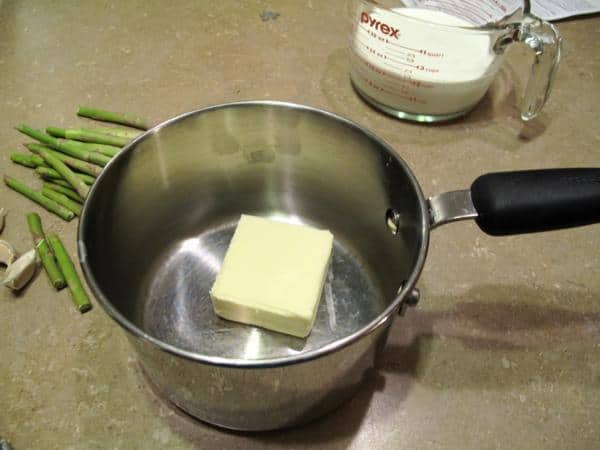 melting the butter in medium saucepan