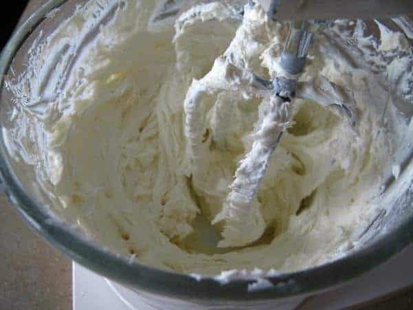 whipping the cream cheese