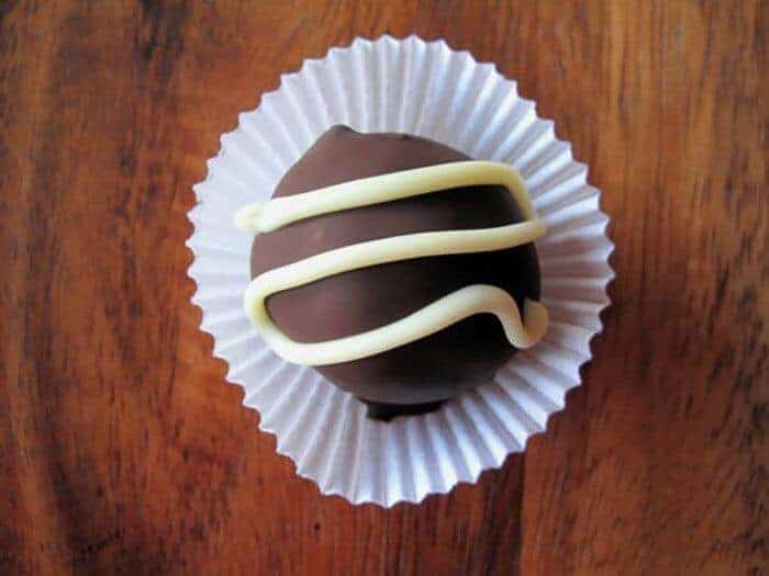 Chocolate Truffles with white chocolate topping