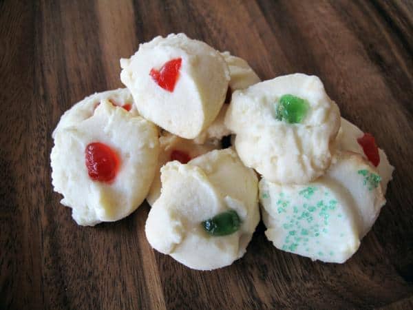 pieces of Whipped Shortbread in a wood background