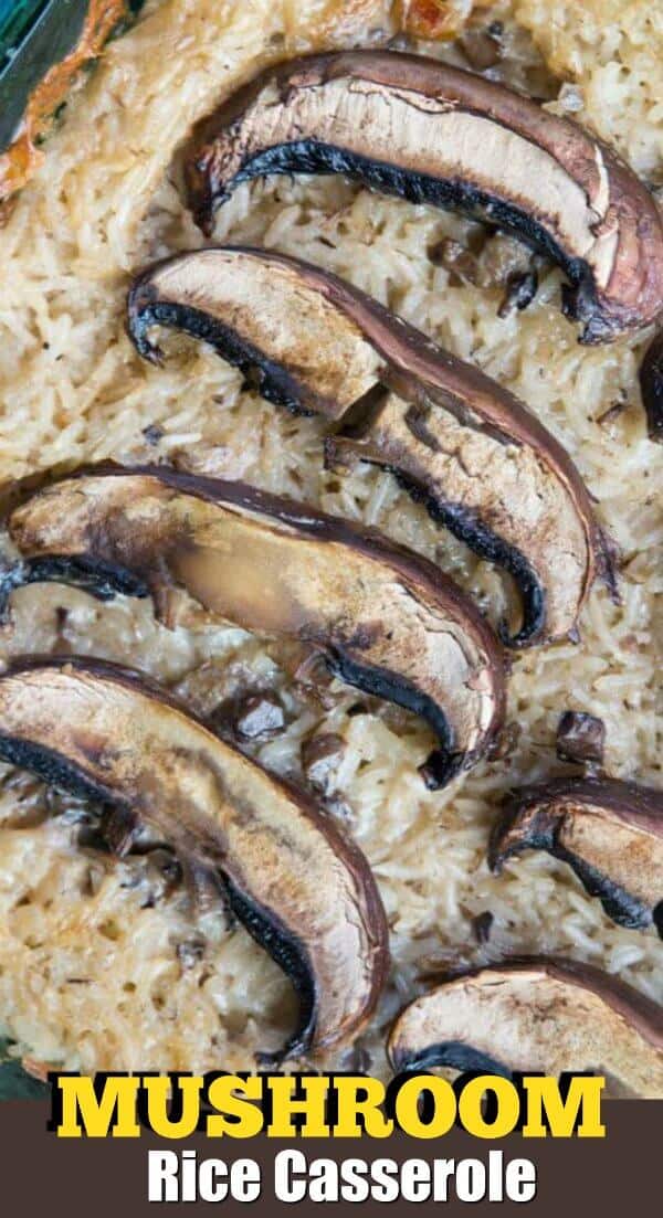 This easy and delicious Rice & Mushroom Casserole will be your new side dish for all dinners! Recipe from @kitchenmagpie #dinner #supper #recipeoftheday #rice #mushroom #casserole #recipes #recipe