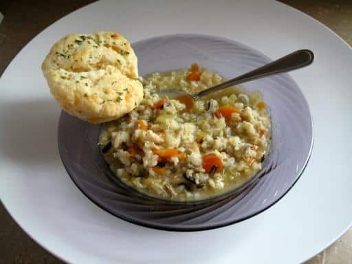 Cornish Game Hen Soup and Garlic Biscuits