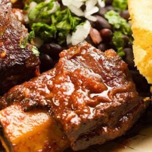 Close Up Piece Slow Cooker Molasses Short Ribs