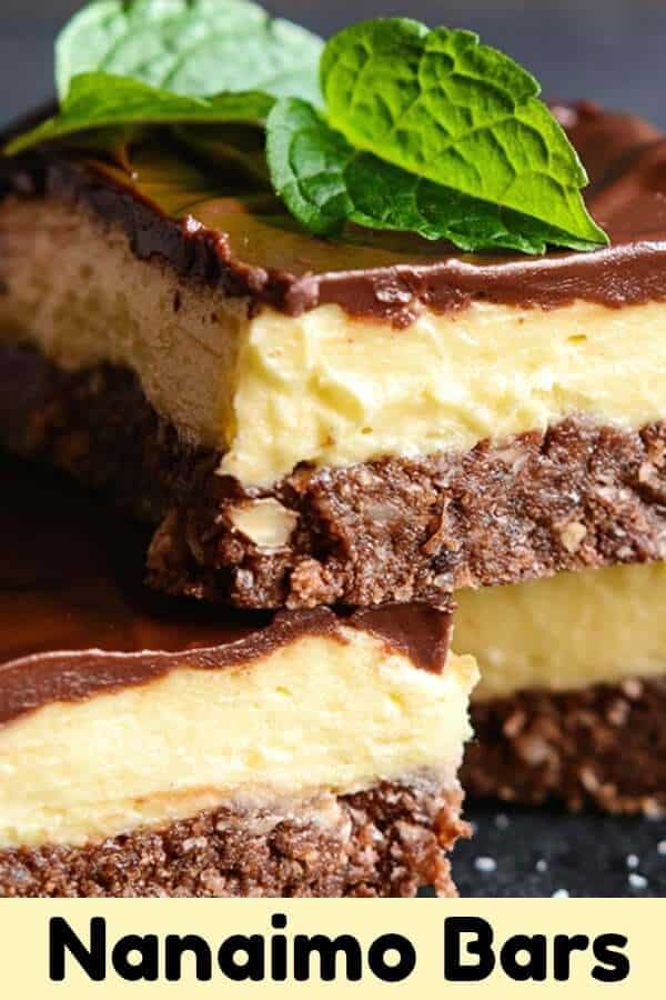 Nanaimo bars are a Canadian dessert staple! This buttercream custard filled bar is a sweet-tooth's dream! #square #bar #dessert #nanaimobars #sweet #sugar #recipe #nobake #chocolate #easyrecipe