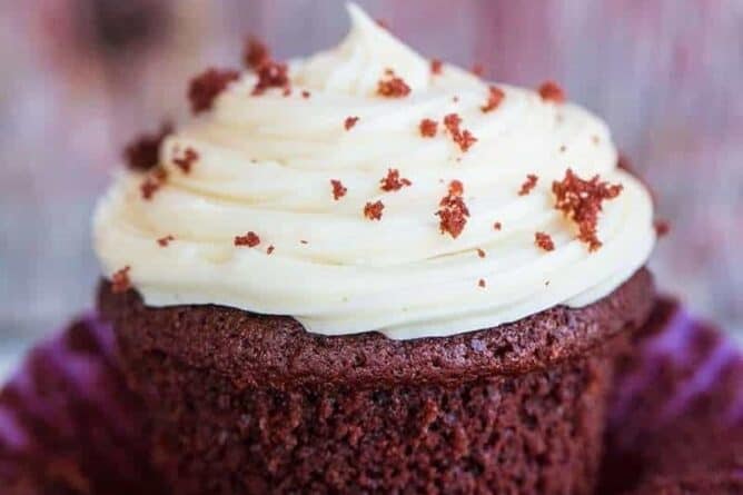 Red Velvet Cupcake with cream cheese frosting