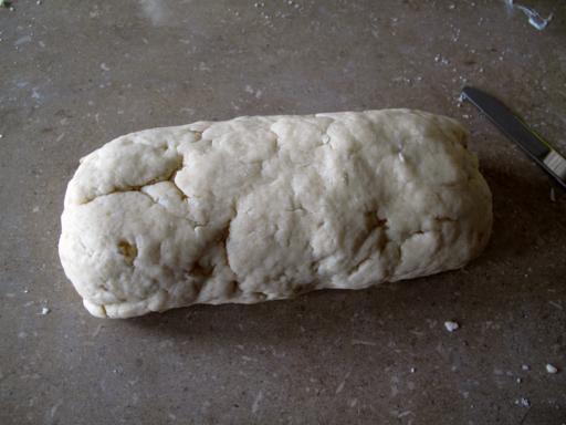 dough rolled like a log