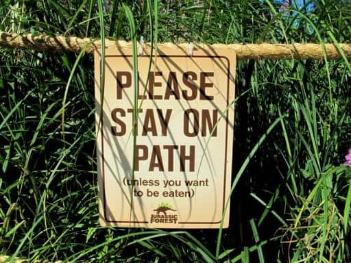 signage to stay on the path