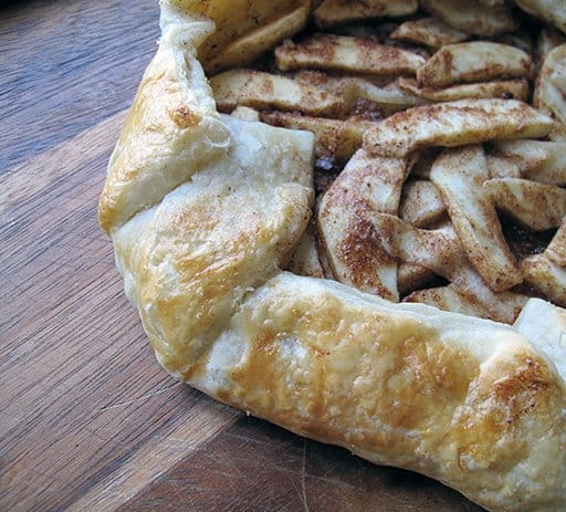 Easy Apple Galette in wood background