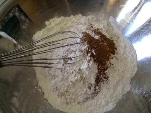 whisking together in a large bowl all the dry ingredients for Pumpkin Spice Scones