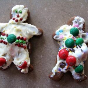 two pieces of Gingerbread Men cookies