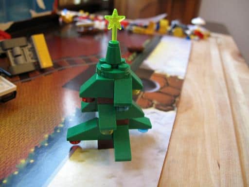 green lego Christmas tree with a star on top