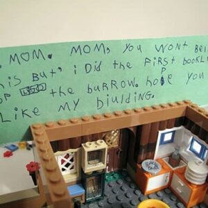 half of the lego set was done with a note for Mom