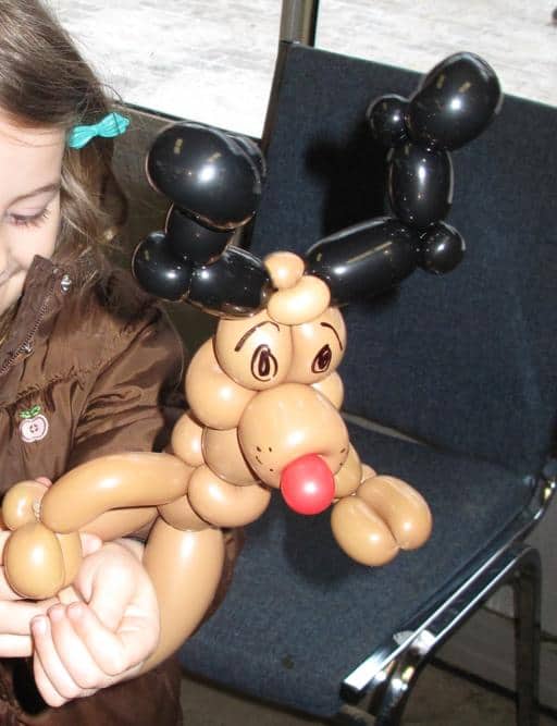 close up of a balloon Rudolph