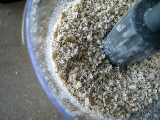 fine mix of toasted hazelnut and flour in food processor