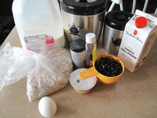 Ingredients Needed in making Nine Grain Blueberry Muffins