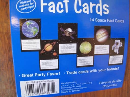little space fact cards on the wall