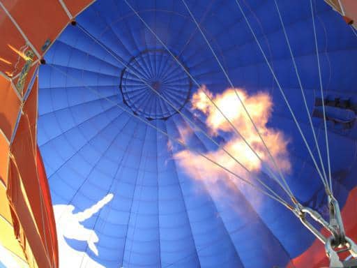 fire inside the air balloon ride