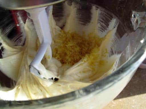 beating the lemon  zest into the butter/sugar mixture