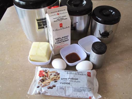 Ingredients needed for chocolate chip cookie on top of table