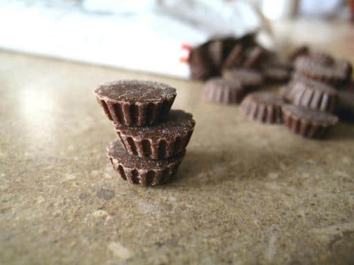 stack of little mini cups Fudge Melts