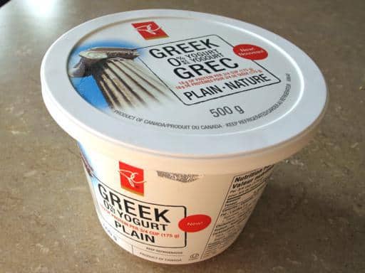 A cup of PC brand Greek Yogurt