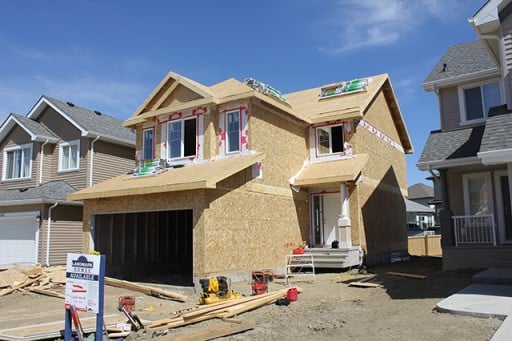 the other side of the house with walls installed