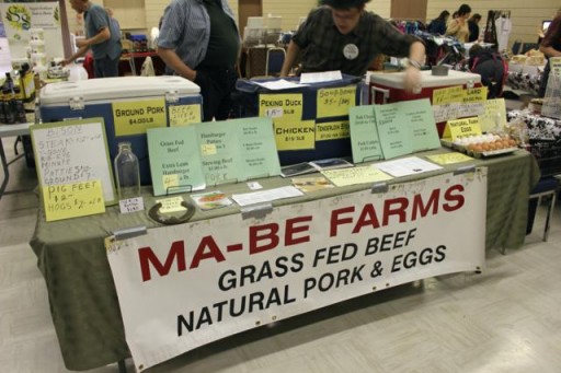 Ma-Be Farms booth with their products