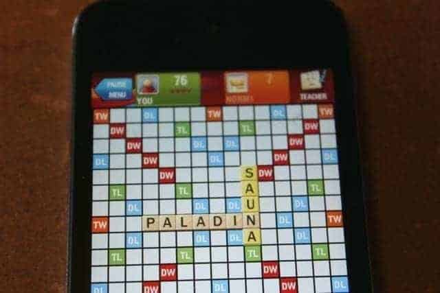 Scrabble on mobile phone