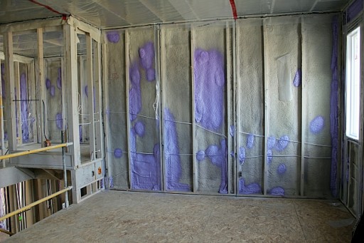 showing the insulation upstairs