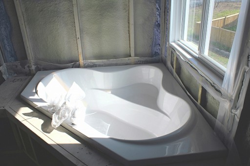 installed bath tub