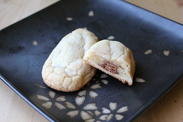 plain dough cookies with Kitkat inside