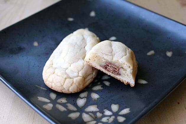 Chocolate Bar Stuffed Chocolate Chip Cookie in a vintage plate