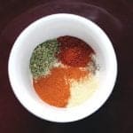 top down shot of Spice Rub for Beef in a white cup