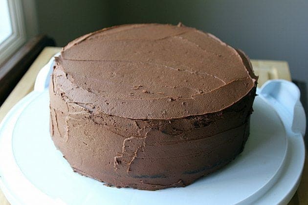 round chocolate cake with Chocolate Buttercream Icing