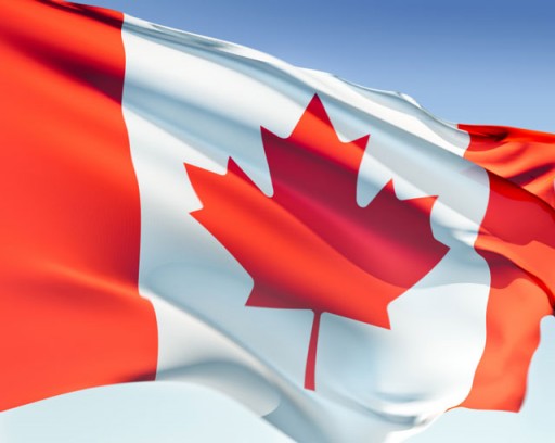 close up flag of Canada