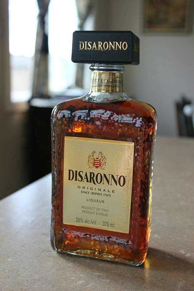 a bottle of Disaronno brand amaretto