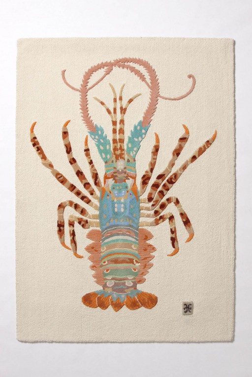 a large lobster rug.